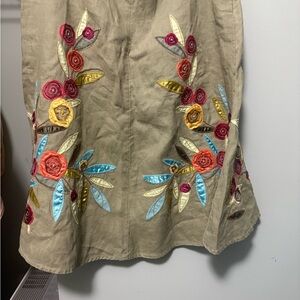 J. Jill A-Line Skirt with Colorful Floral Embroidery